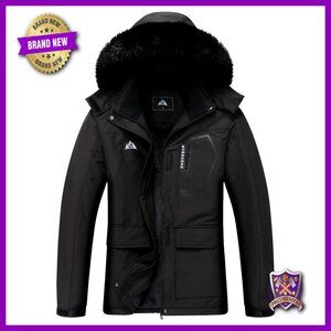 Waterproof Insulated Ski Jacket Hooded Windproof Winter Coat for Hiking